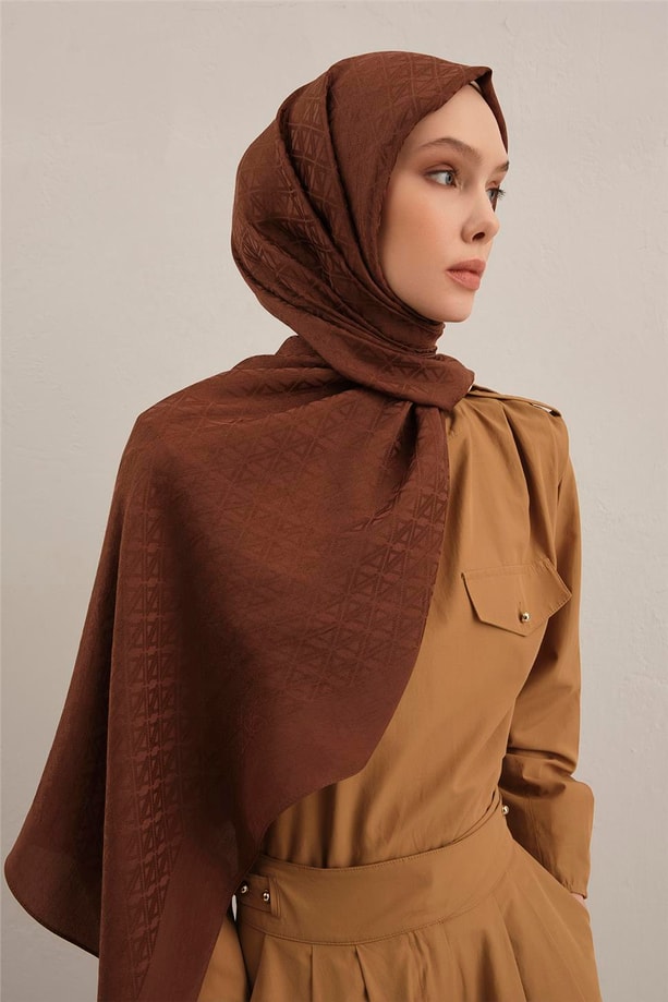 Armine Lyocell Naia Üçgen Monogram Şal 5 16