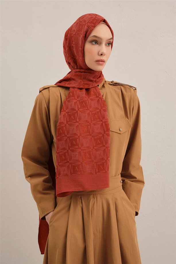 Armine Lyocell Naia Kare Monogram Şal 6 35