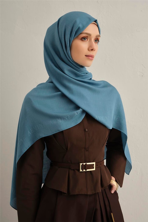 Armine Logo Bordürlü Pamuk İpek Şal 27