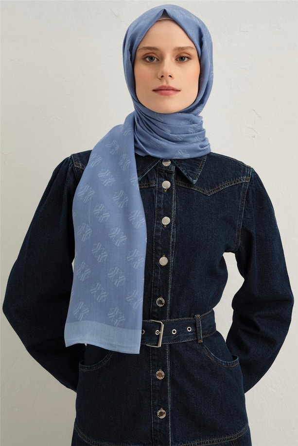 Armine Tensel İpek Minimal Monogram Desen Şal 32113