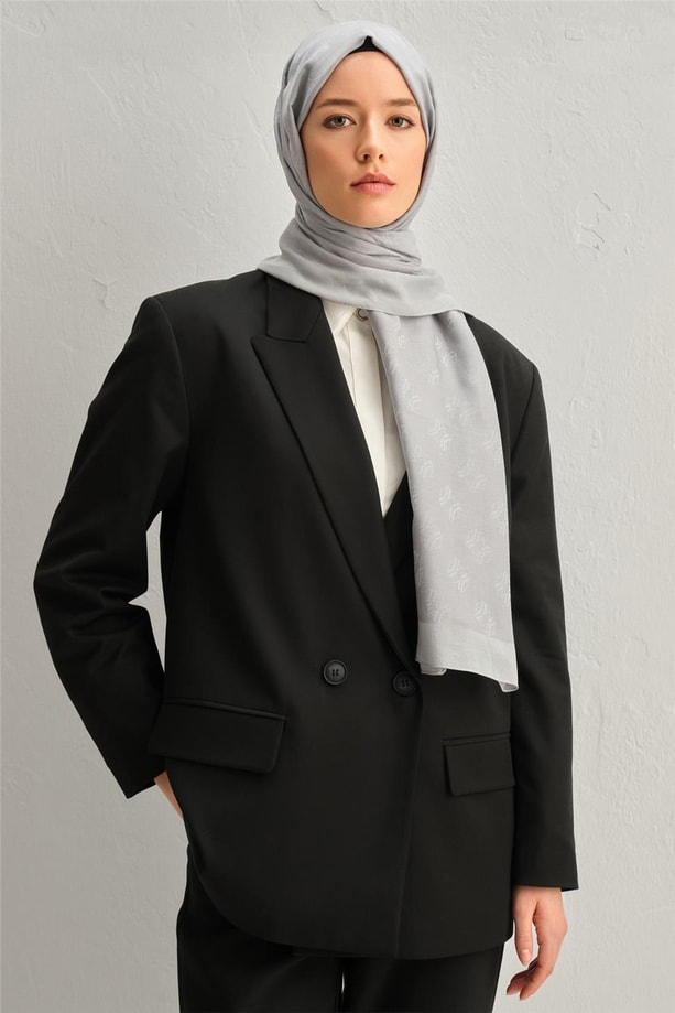 Armine Tensel İpek Minimal Monogram Desen Şal 3295