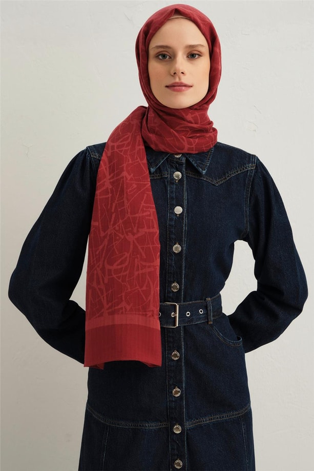 Armine Tensel İpek Kaligrafi Desen Şal 32109