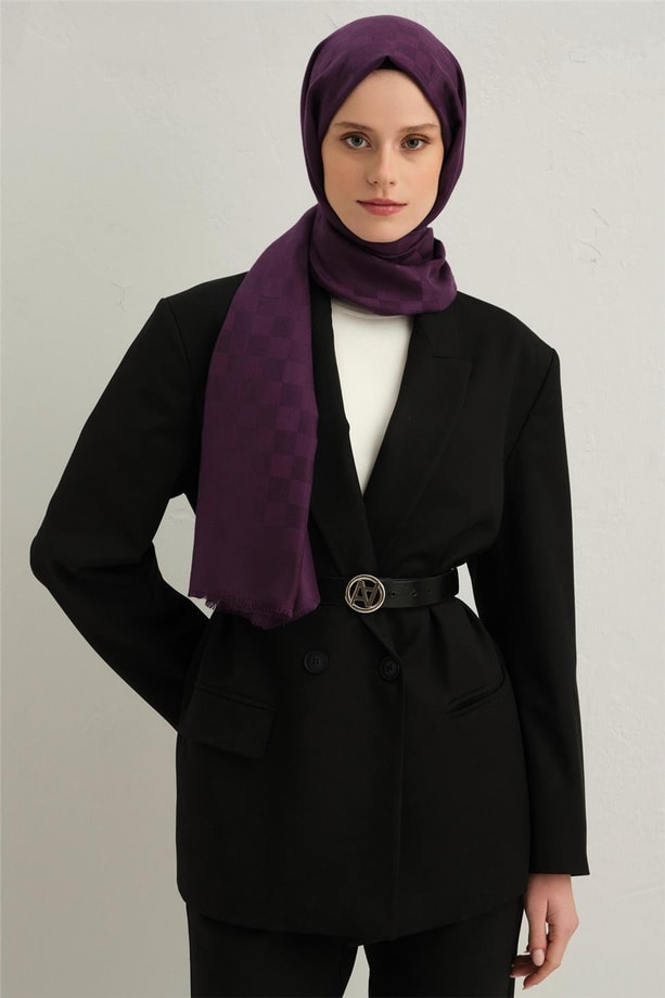 Armine Viscon Kare Desen Şal 13