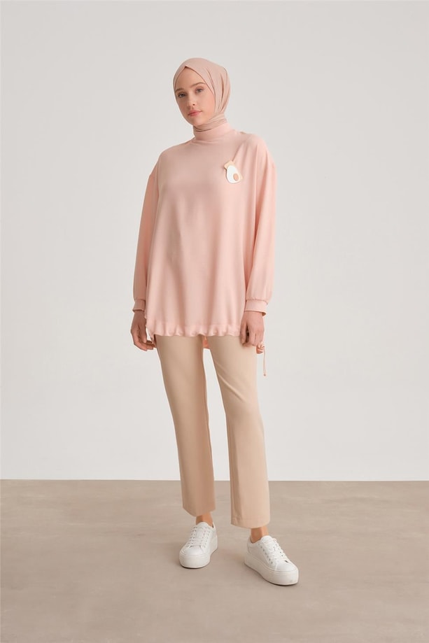 Armine Broşlu Bluz ORT3100 Somon