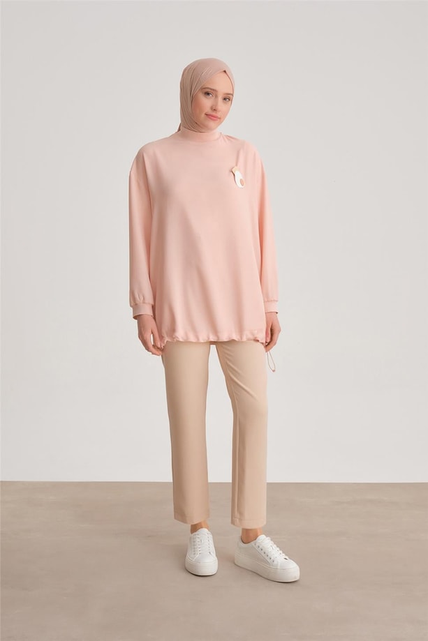 Armine Broşlu Bluz ORT3100 Somon