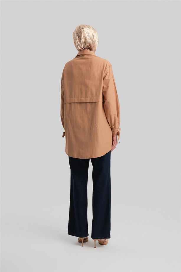 Armine Kol Detaylı Gömlek 23K3441 Camel