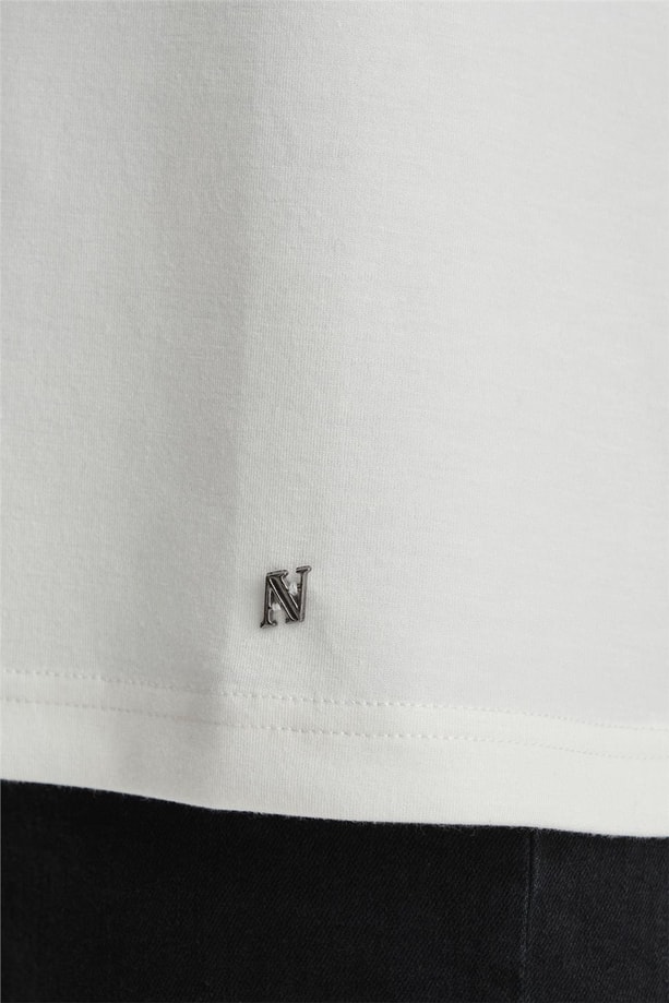 Armine Tişört ORTD9033 Ekru