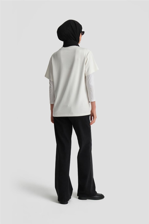 Armine Tişört ORTD9033 Ekru