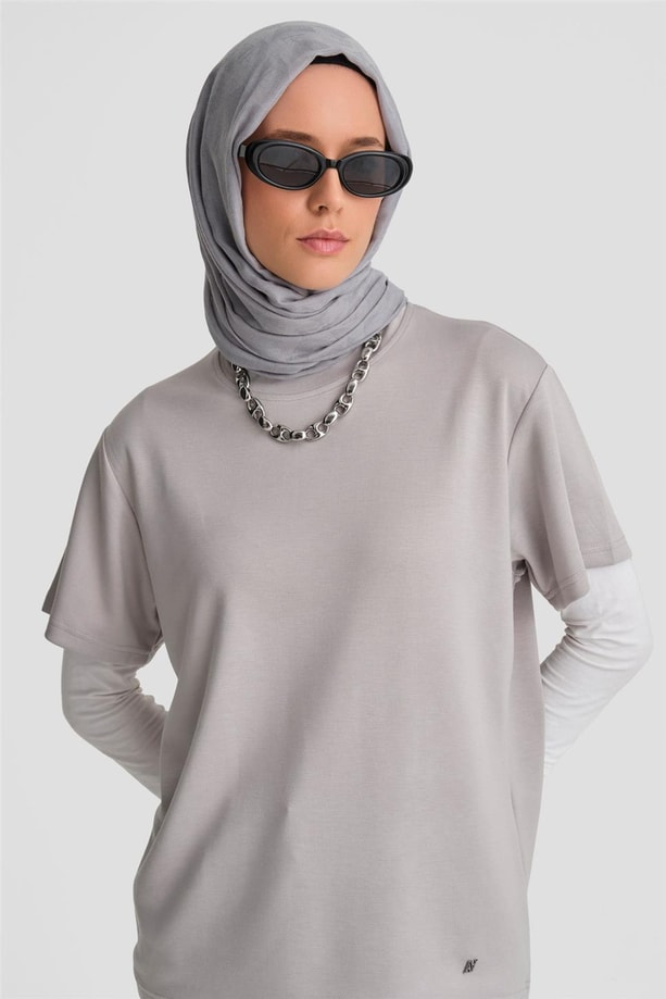 Armine Tişört ORTD9033 Gri