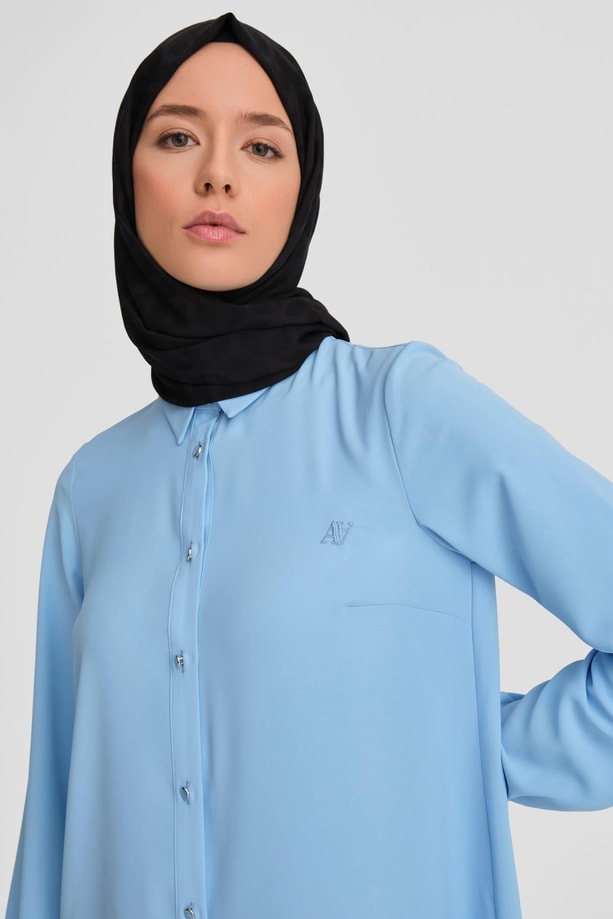 Armine A Logolu Tunik ORTH411 Bebe Mavi