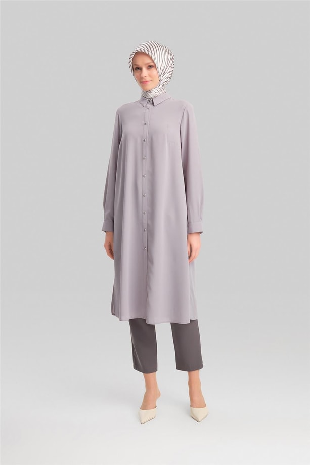 Armine A Logolu Tunik ORTH411 Gri
