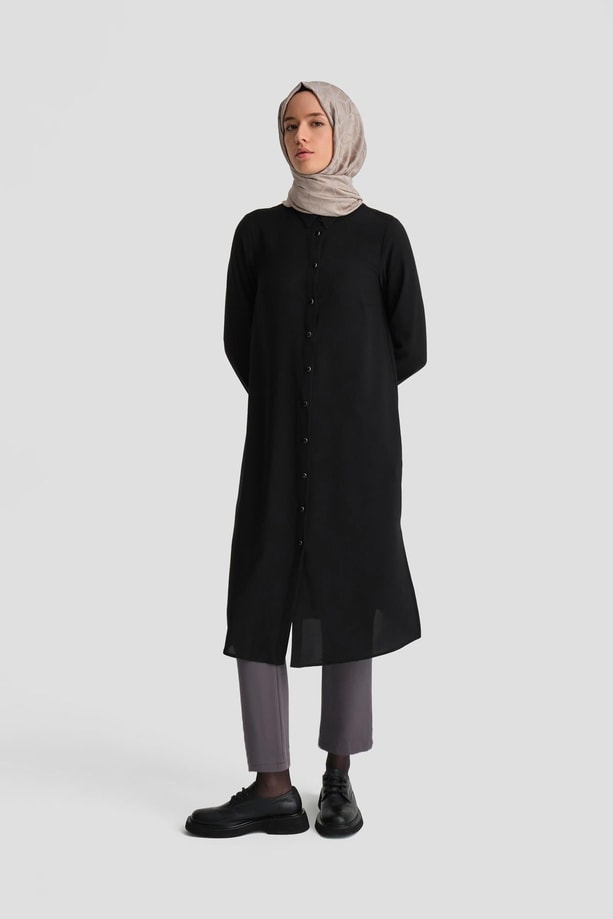 Armine A Logolu Tunik ORTH411 Siyah