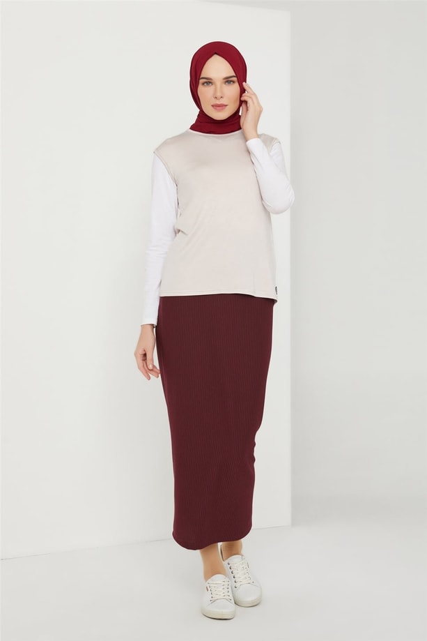 Armine Sıfır Kol Badi 21KD9038 Bej