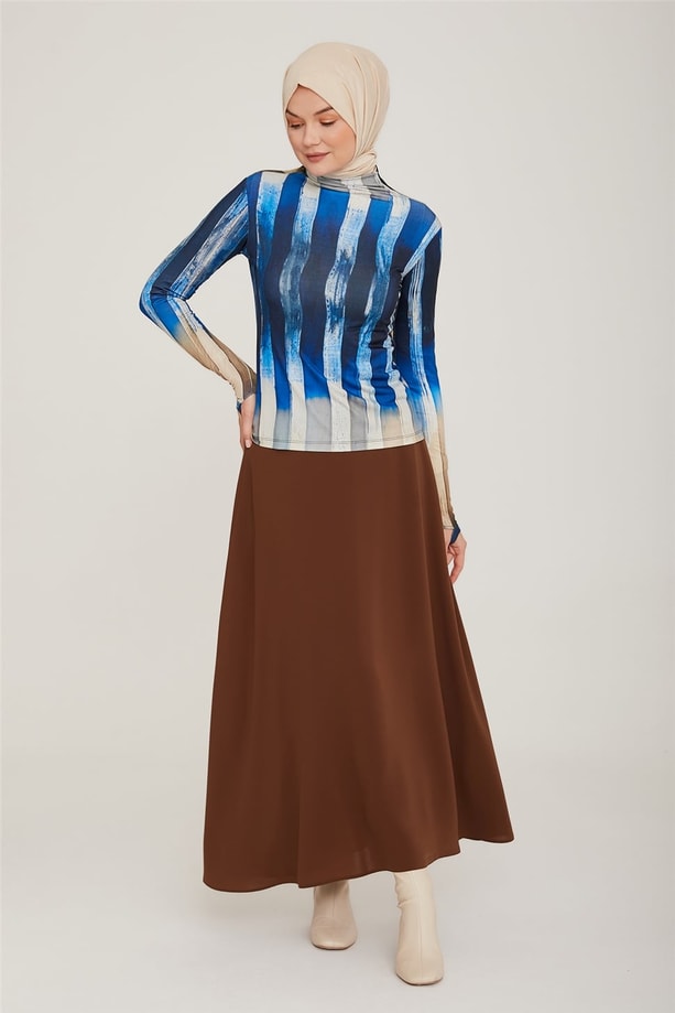 Armine Desenli İç Bady 22K3206 Morcivert