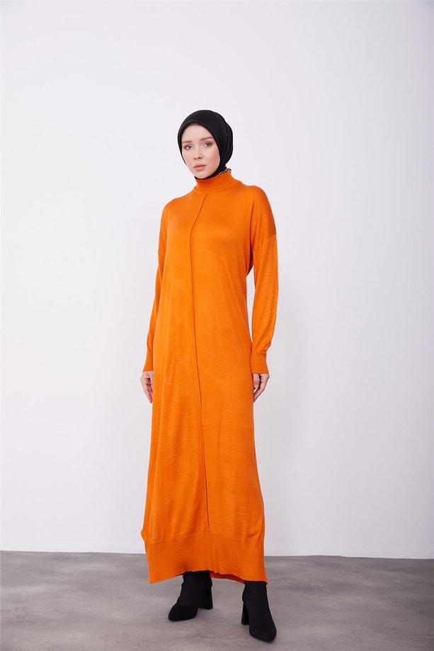 Armine Elbise 22Kd4248 Yanık Oranj
