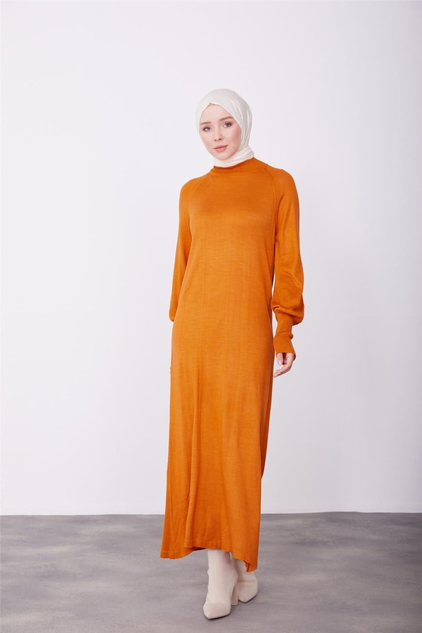 Armine Elbise 22Kd4250 Yanık Oranj