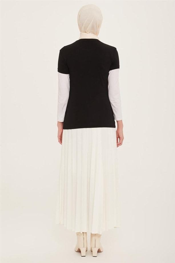 Armine Kısa Kol Badi 22KD9037-1 Siyah