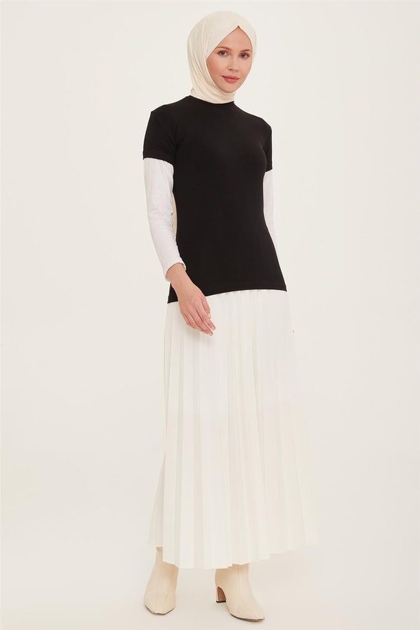 Armine Kısa Kol Badi 22KD9037-1 Siyah