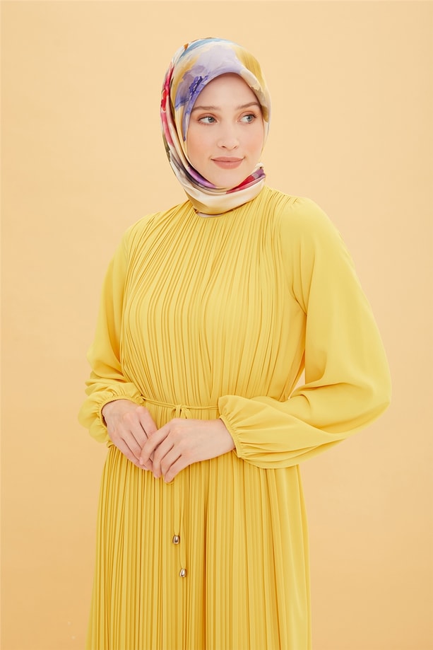 Armine Önü Piliseli Elbise 22Y9435 Zencefil