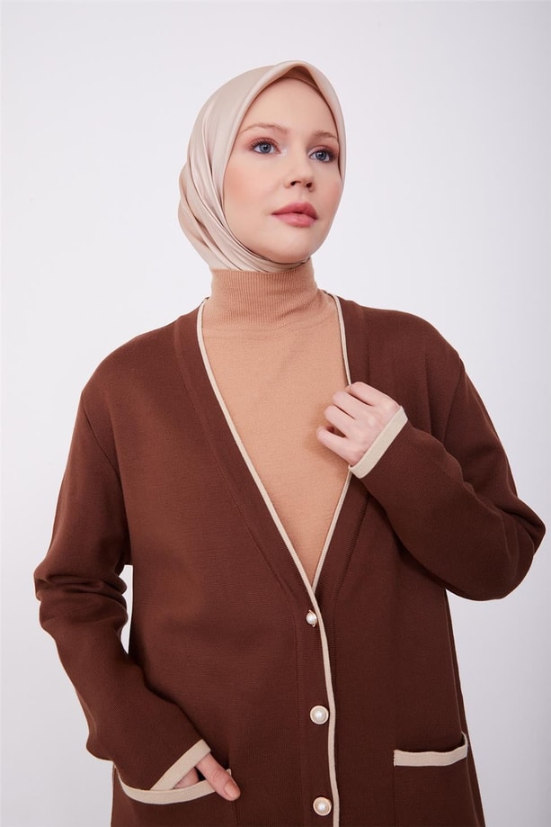 Armine Hırka 23KD2809 Kahverengi