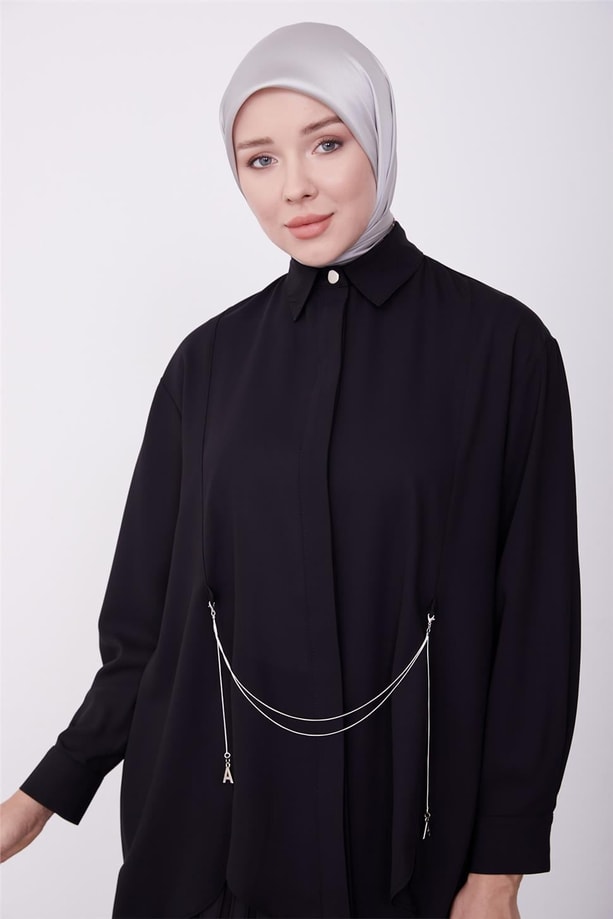 Armine Waist Chain Detail Shirt 23K3400 Black