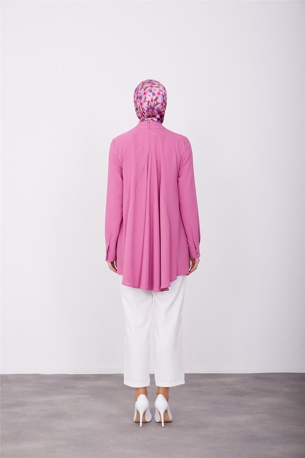 Armine Arkası Pilikaşe Detaylı Bluz 23K3435 Menekşe