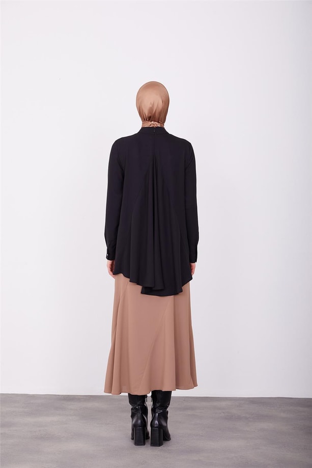 Armine Arkası Pilikaşe Detaylı Bluz 23K3435 Siyah