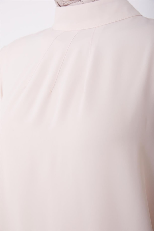 Armine Arkası Pilikaşe Detaylı Bluz 23K3435 Vanilya