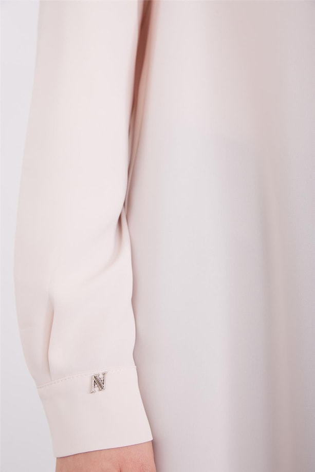 Armine Arkası Pilikaşe Detaylı Bluz 23K3435 Vanilya