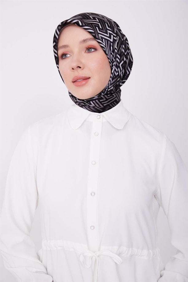 Beli tünelli asimetrik tunik 23K4707 Ekru