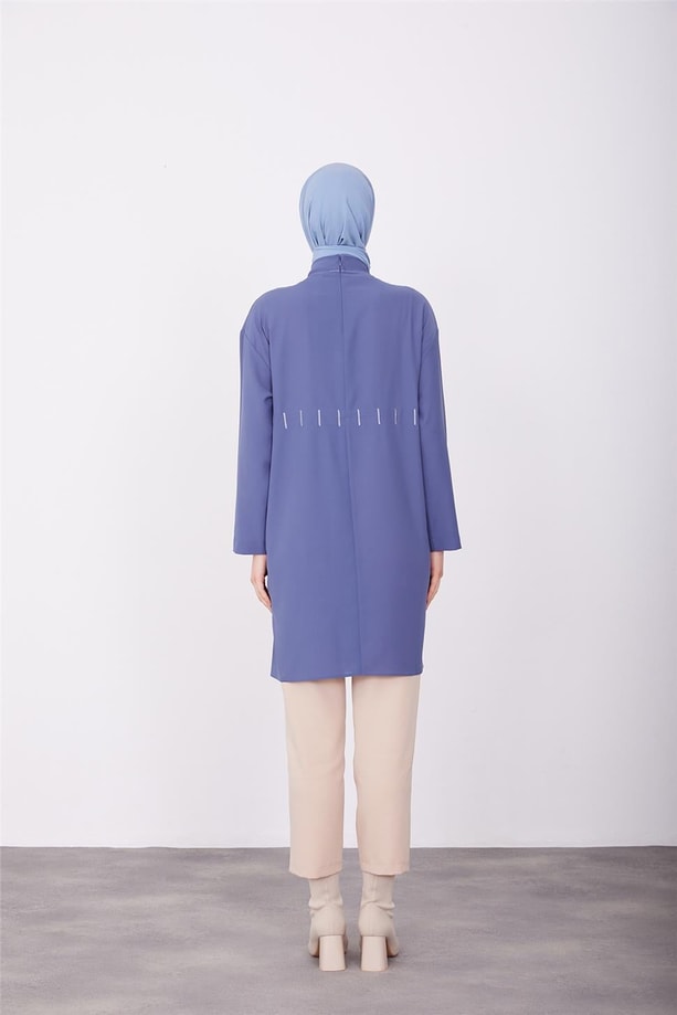 Armine Gold Nakışlı Tunik 23K4718 İndigo