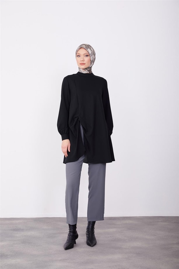 Armine İki Renkli Pantolonlu Takım 23K6706 Siyah