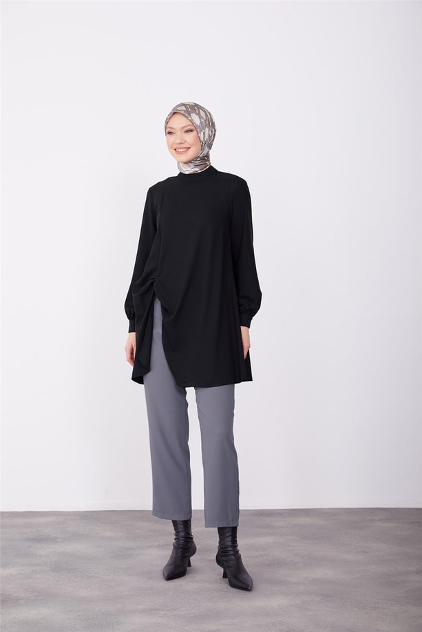 Armine İki Renkli Pantolonlu Takım 23K6706 Siyah