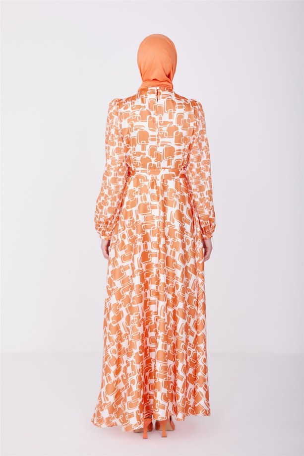 Armine Elbise 23YD2522 Oranj