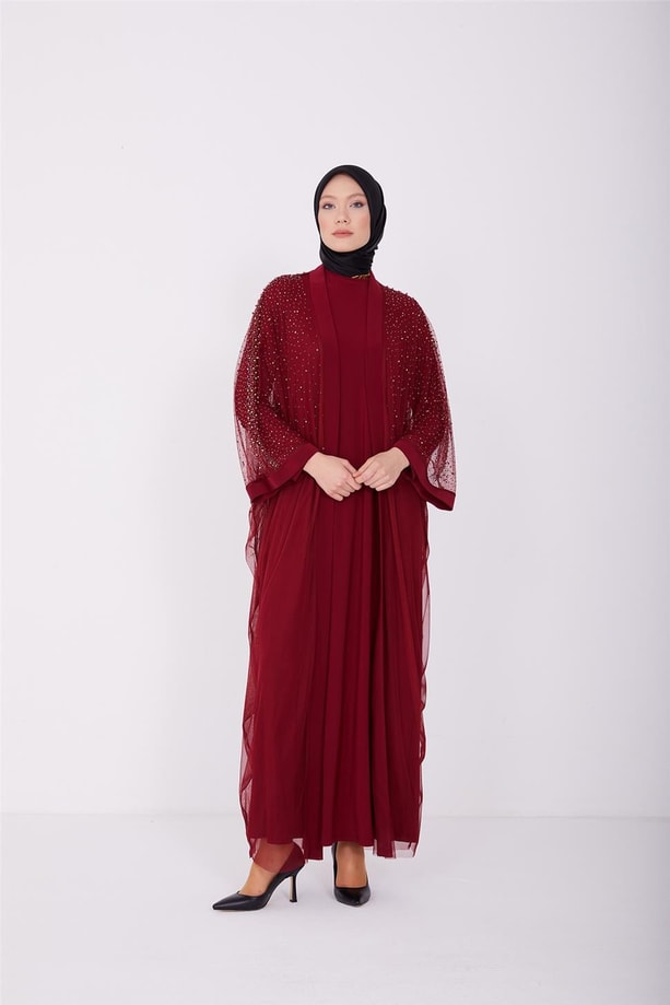 Armine Abiye Elbise 23Yd3346 Bordo