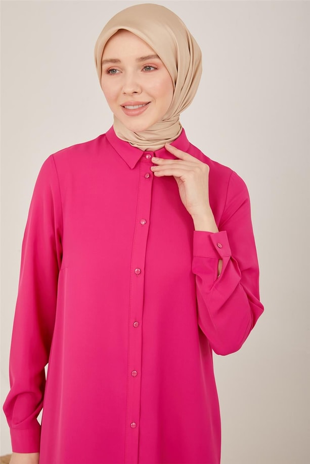 Armine Uzun Kollu Armine Logolu Tunik 21KH411 Orkide