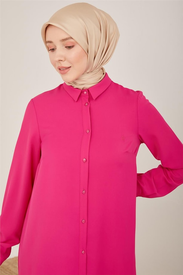 Armine Uzun Kollu Armine Logolu Tunik 21KH411 Orkide