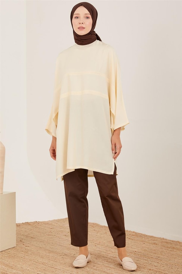 Armine Kimono Kollu Naturel Tunik 23Y4435 Aytaşı