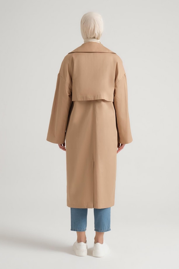 Armine Yarım Astarlı Pamuk Oversize Kap 23Y7007 Bej