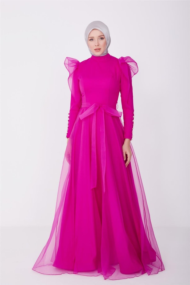 Armine Abiye Elbise 23YD8500 Fuşya