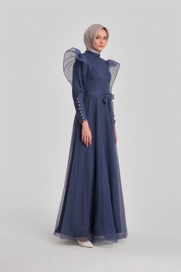 Armine Abiye Elbise 23YD8500 İndigo