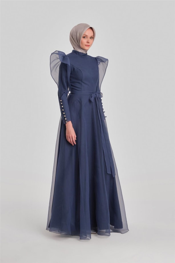 Armine Abiye Elbise 23YD8500 İndigo