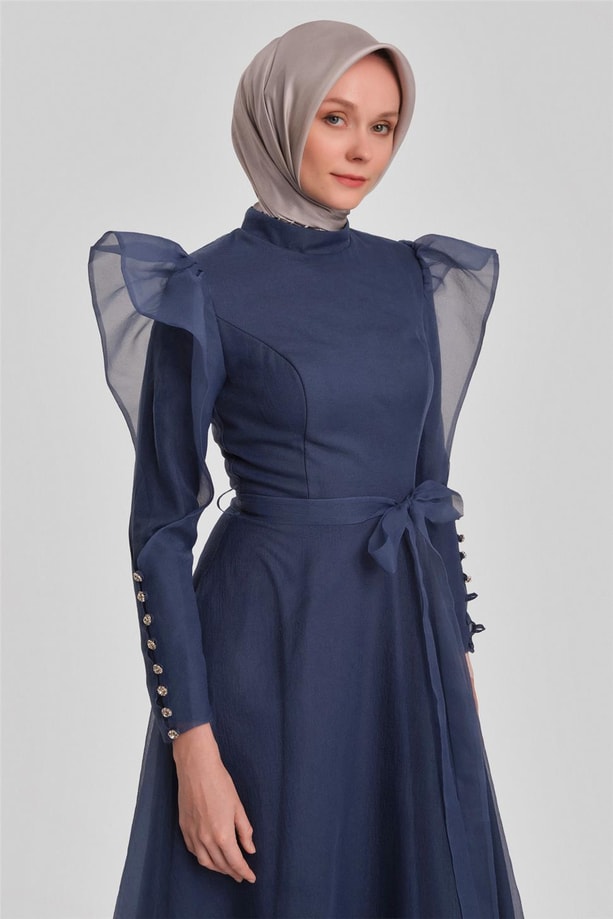 Armine Abiye Elbise 23YD8500 İndigo