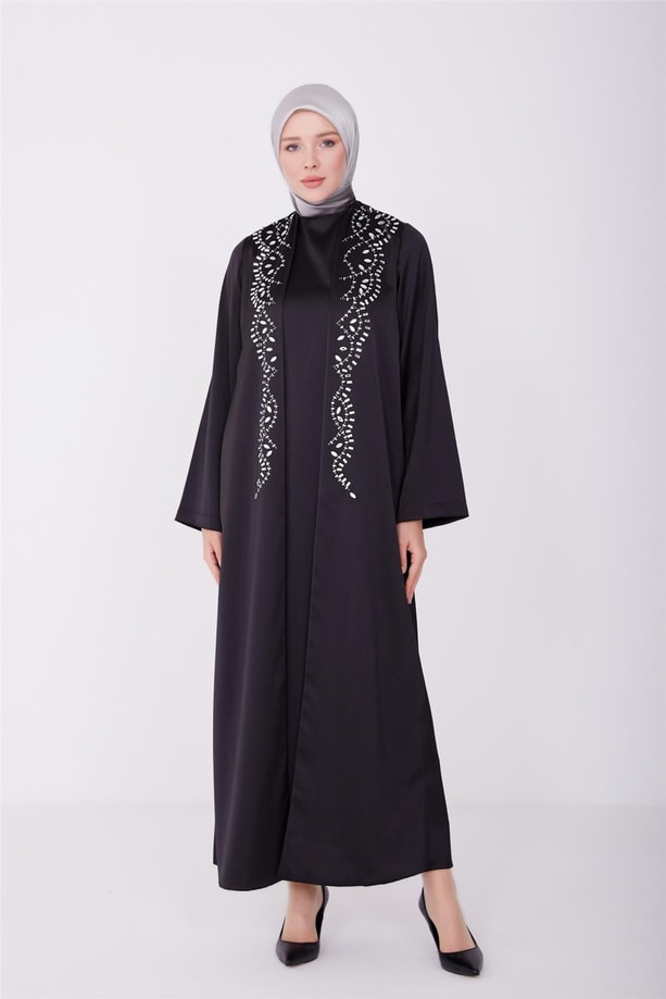 Armine Taşlı Takım Gib Görünen Elbise 23Y9601 Siyah