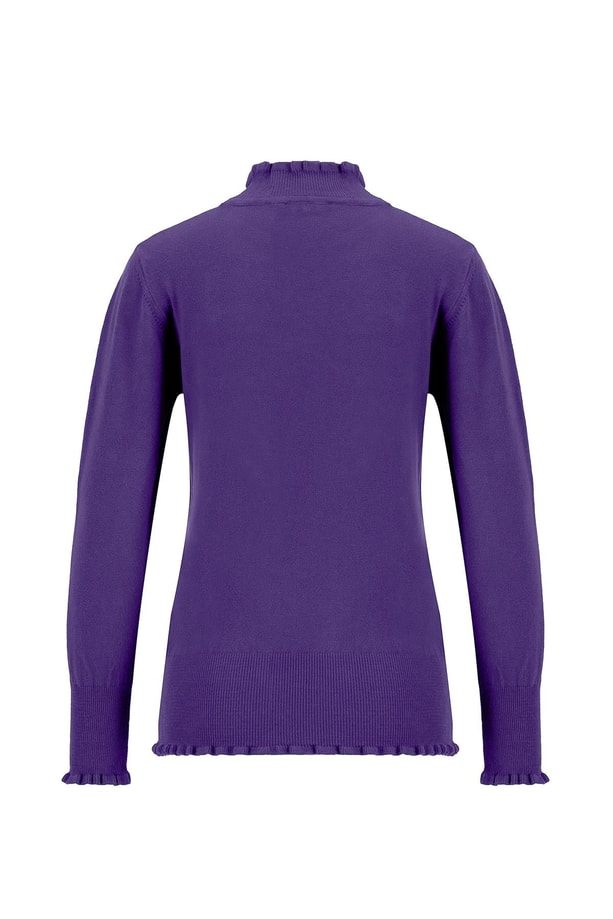 Armine Ribana Detaylı Kazak 24Kd2000 Mor