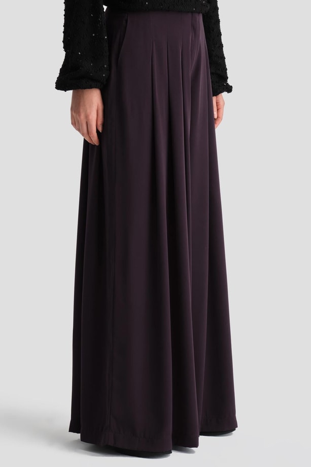 Armine Yüksek Bel Pliseli Pantolon 24K2700 Mor