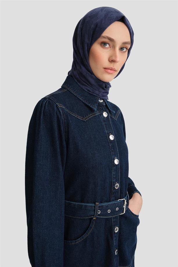 Armine Elbise 24KD3415 Koyu Mavi