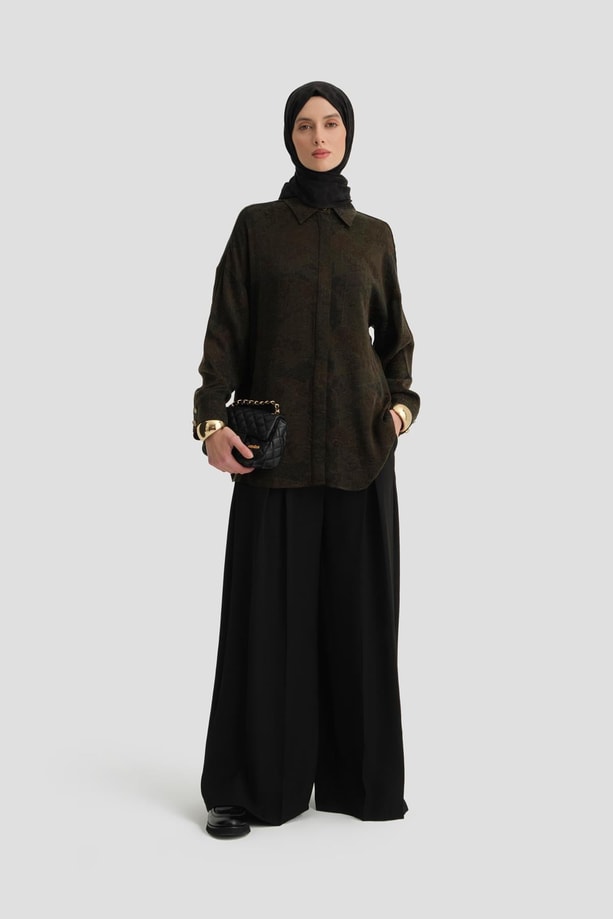 Armine Cupro Gömlek 24K3605 Haki