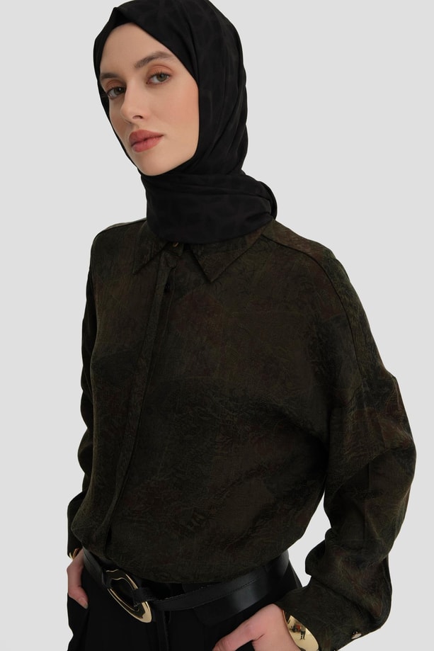Armine Cupro Gömlek 24K3605 Haki