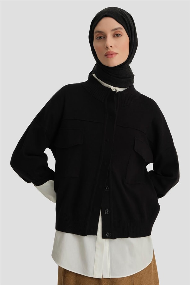 Armine Hırka 24KD4206 Siyah